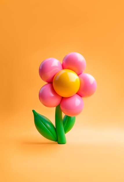 Colorful 3d inflatable pastel flower background