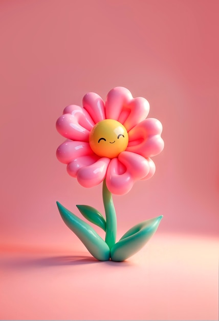 Free photo colorful 3d inflatable pastel flower background