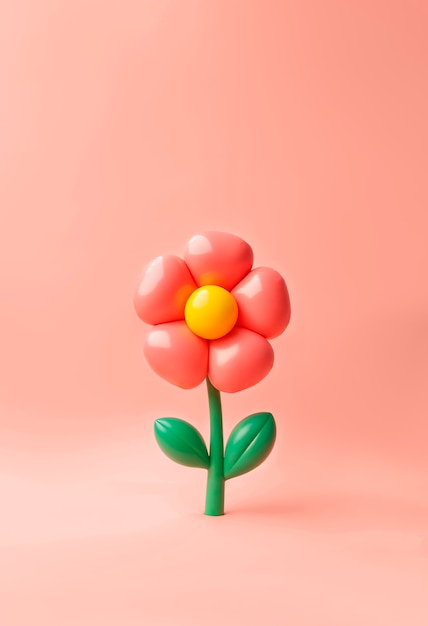 Colorful 3d inflatable pastel flower background