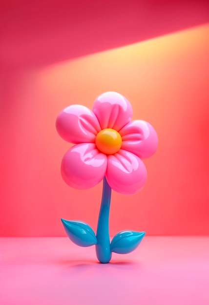 Free Photo colorful 3d inflatable pastel flower background