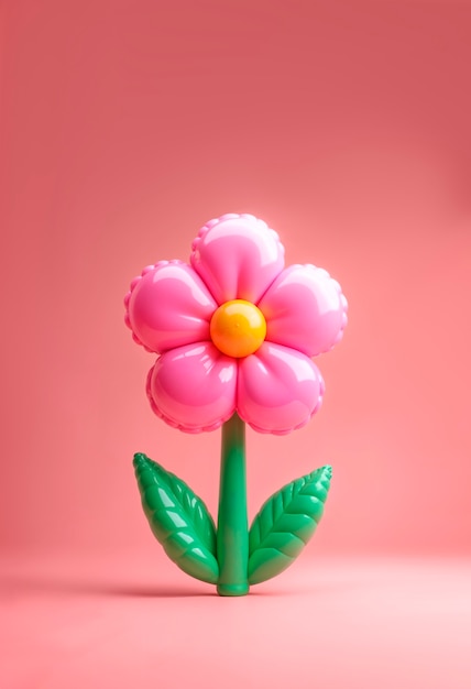 Free Photo colorful 3d inflatable pastel flower background