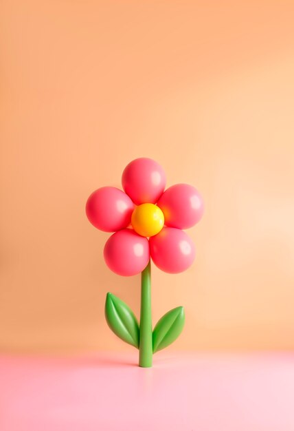 Colorful 3d inflatable pastel flower background