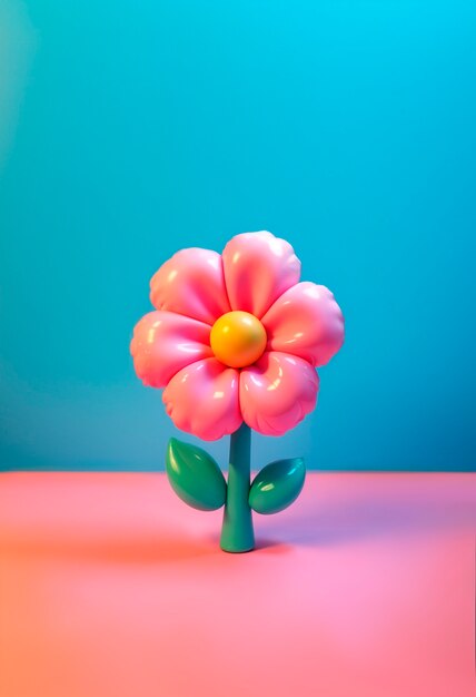 Colorful 3d inflatable pastel flower background