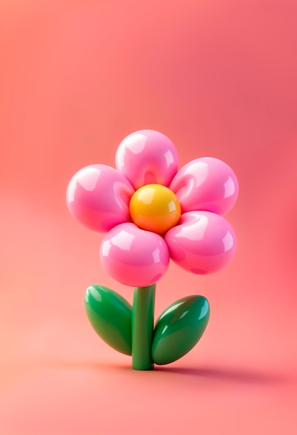 Free Photo colorful 3d inflatable pastel flower background