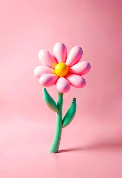 Colorful 3d inflatable pastel flower background