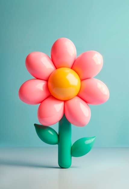 Free Photo colorful 3d inflatable pastel flower background