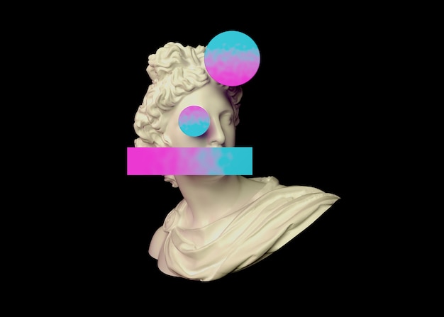 Free Photo colorful 3d shapes in vaporwave style