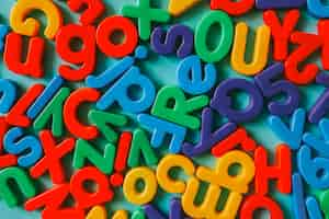 Free photo colorful alphabet letters on a table