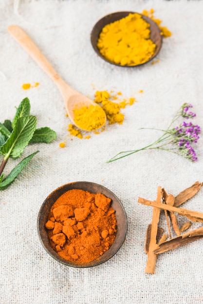 Free photo colorful aromatic spices in composition