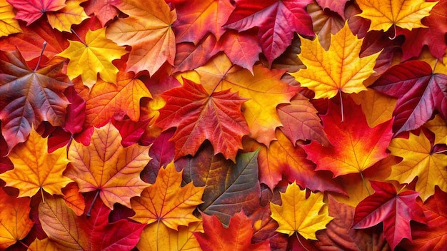 Colorful Autumn Leaves Close Up