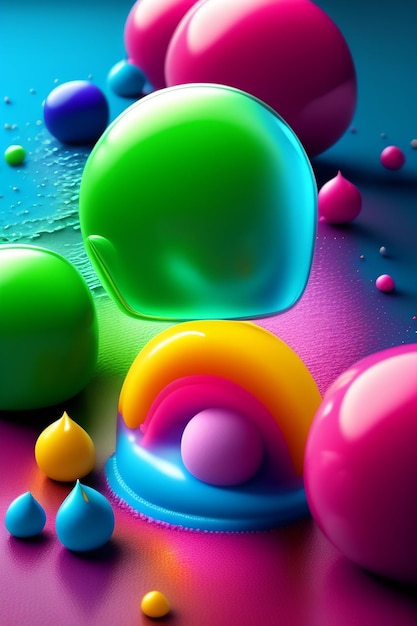 Free Photo a colorful background with colorful bubbles and the word bubble on it