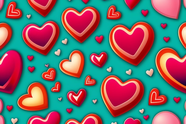 A colorful background with hearts and the words love on it