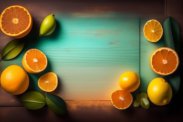 Free Photo a colorful background with oranges and limes