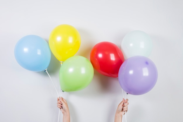 Free photo colorful balloons for birthday concept