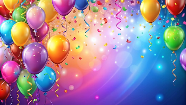 Free photo colorful balloons and confetti background