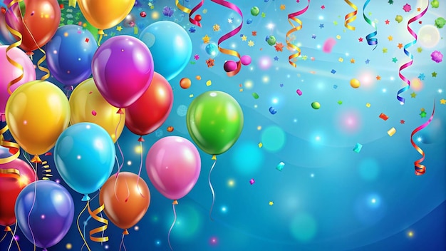 Free photo colorful balloons and confetti party background