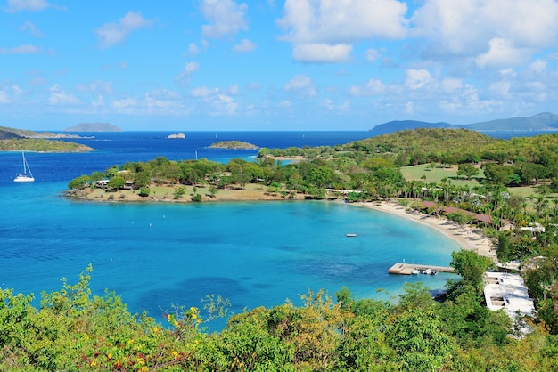 Colorful beach in St John, Virgin Island.