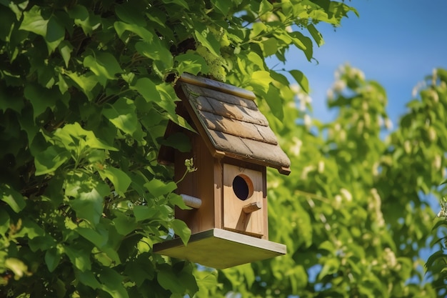 Free photo colorful bird house outdoors