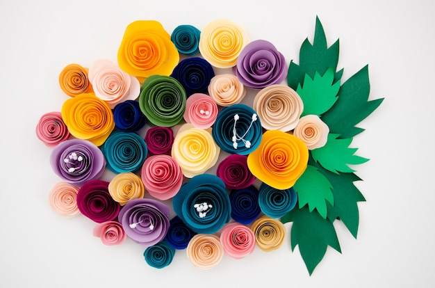 Free photo colorful bouquet of paper flowers