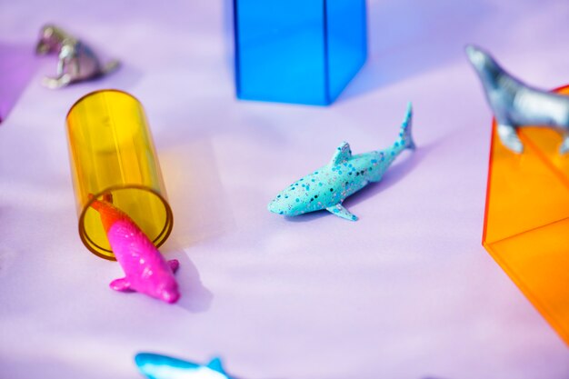 Colorful and bright miniature animal figures