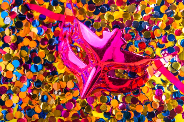 Colorful carnival composition with masks