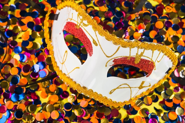 Colorful carnival composition with masks