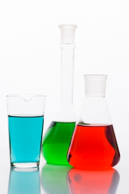 Free photo colorful chemicals composition in lab