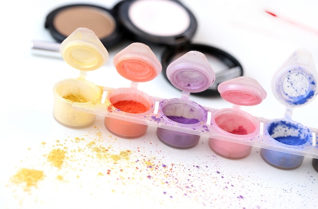 Colorful cosmetic powders