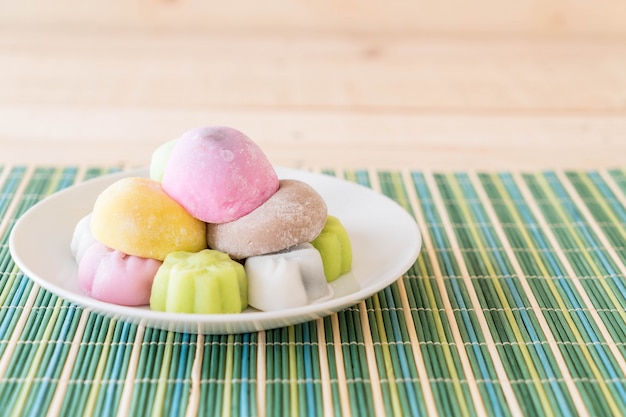 Free Photo colorful dessert mochi