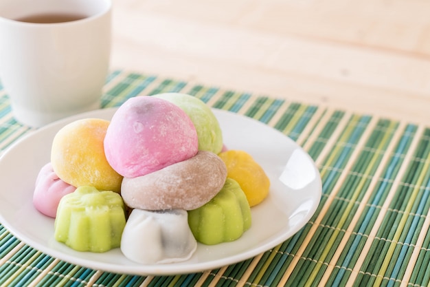 Free Photo colorful dessert mochi