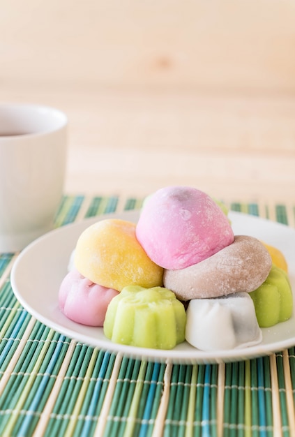 Free Photo colorful dessert mochi