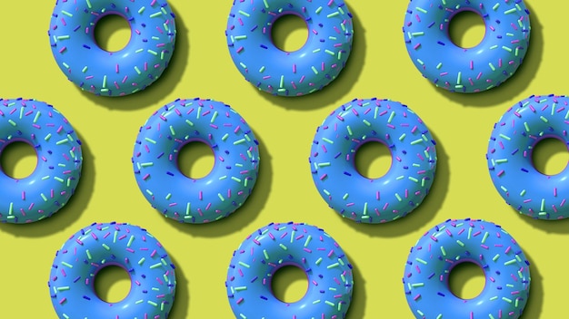 Free Photo colorful donuts background in aerial view