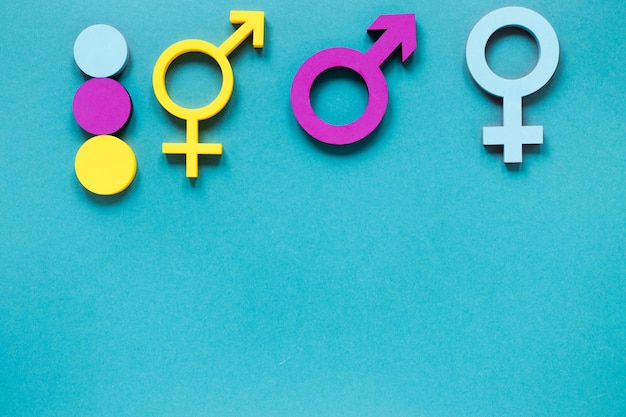 Free photo colorful equal rights symbols concept