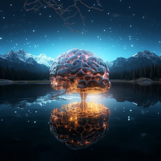 Free photo colorful fantastical depiction of the brain