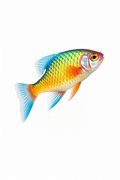 Free Photo colorful fish with white background