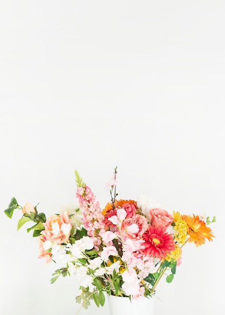 Free photo colorful flower vase on white background