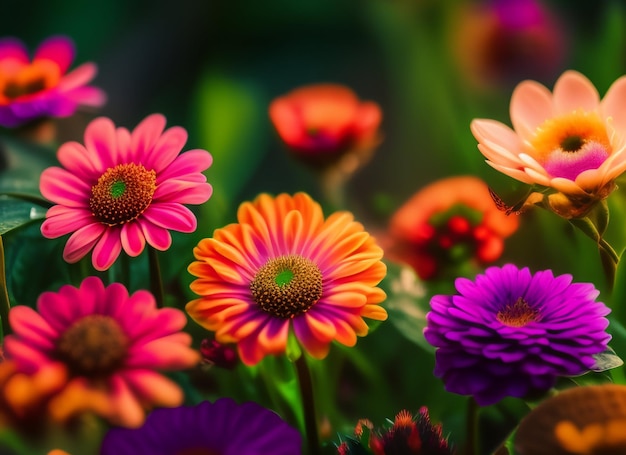 Free photo colorful flowers in a garden wallpapers