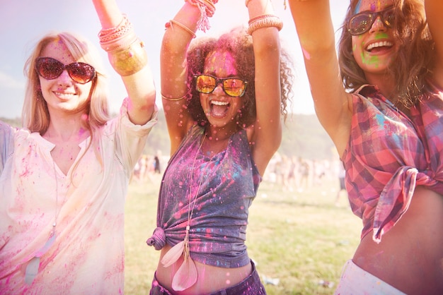 Colorful girls during the festival