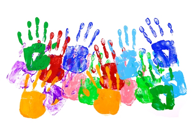 Free Photo colorful handprints 