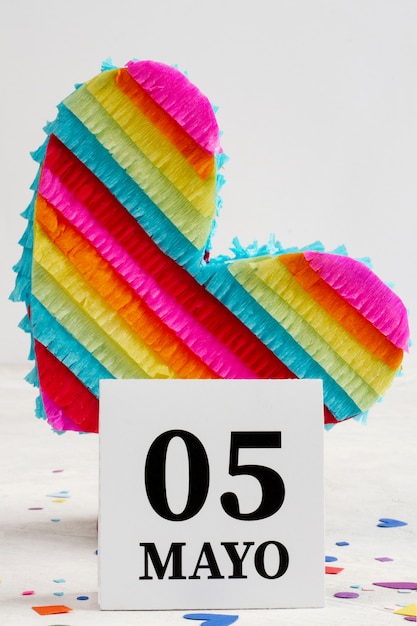 Free Photo colorful heart shaped pinata for mexican party