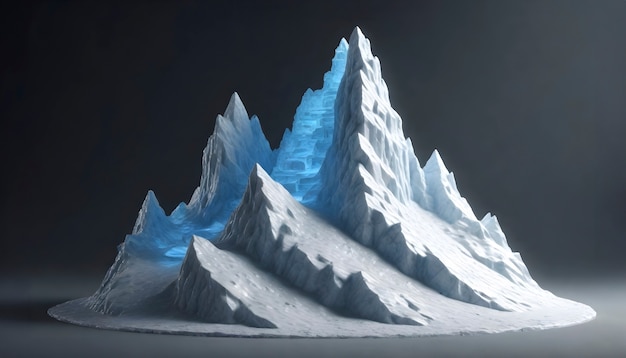 Colorful ice mountain on dark background