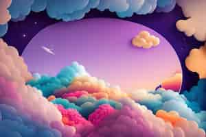 Free photo a colorful illustration of a planet with clouds and stars.