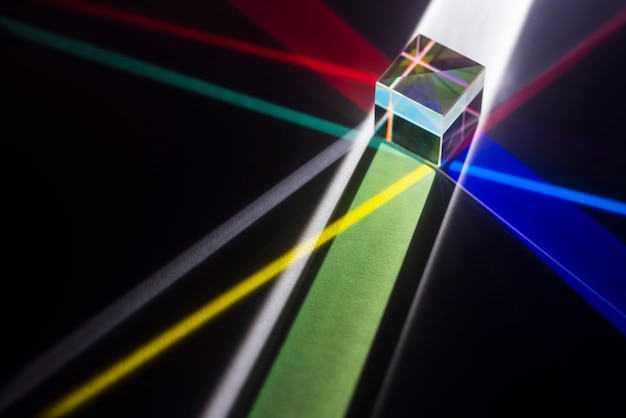 Free photo colorful light prisms reflection