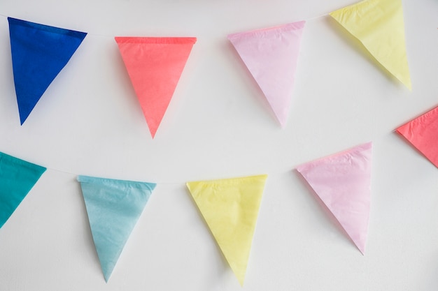 Free photo colorful paper pennant garland