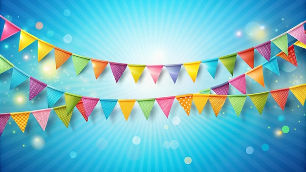 Free photo colorful party flags on a blue background