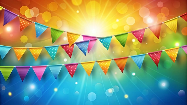 Free Photo colorful party flags with bokeh lights