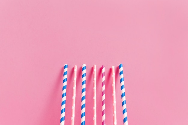 Free photo colorful plastic straw collection