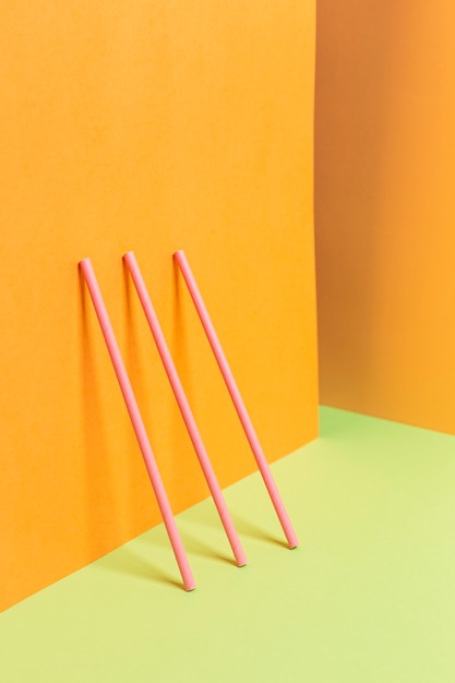 Free Photo colorful plastic straw collection