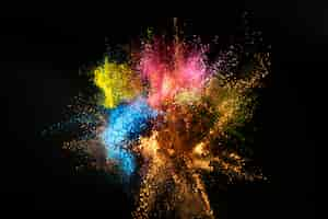 Free photo colorful powder mix splash