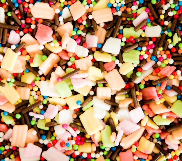 Free photo colorful sprinkles for cake decoration or ice cream topping